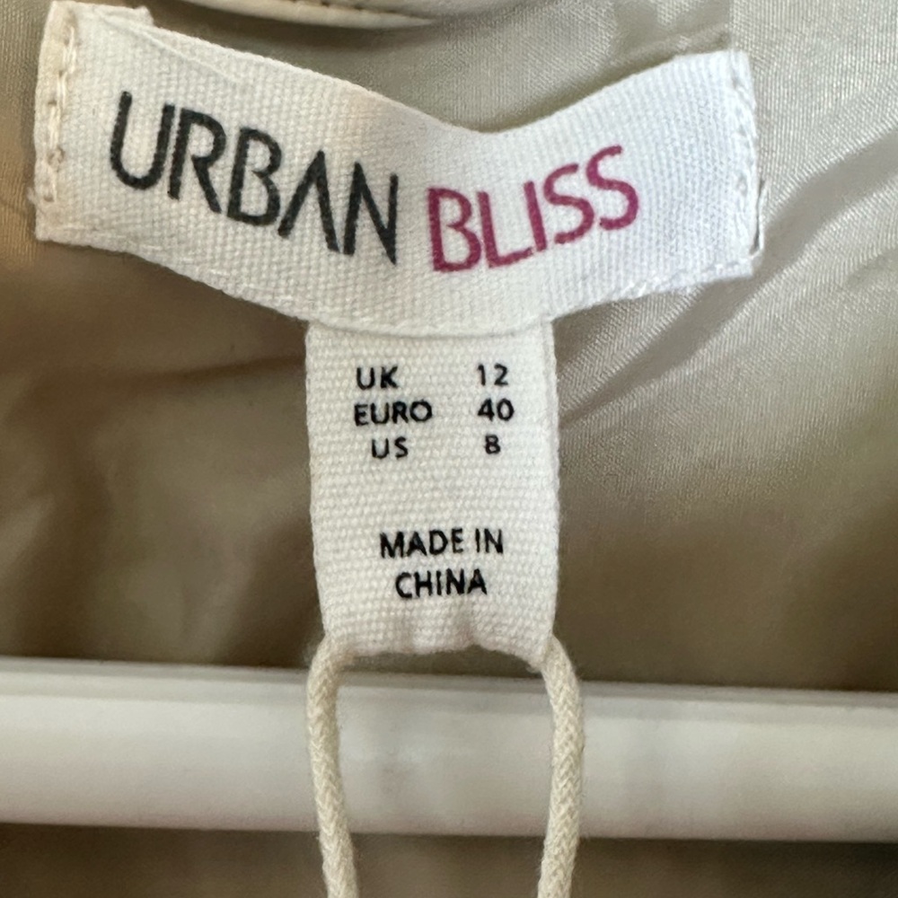 NEW ASOS Urban Bliss Vegan Leather Cream Oversized Button Up Shacket, Size 8 - Picture 7 of 12